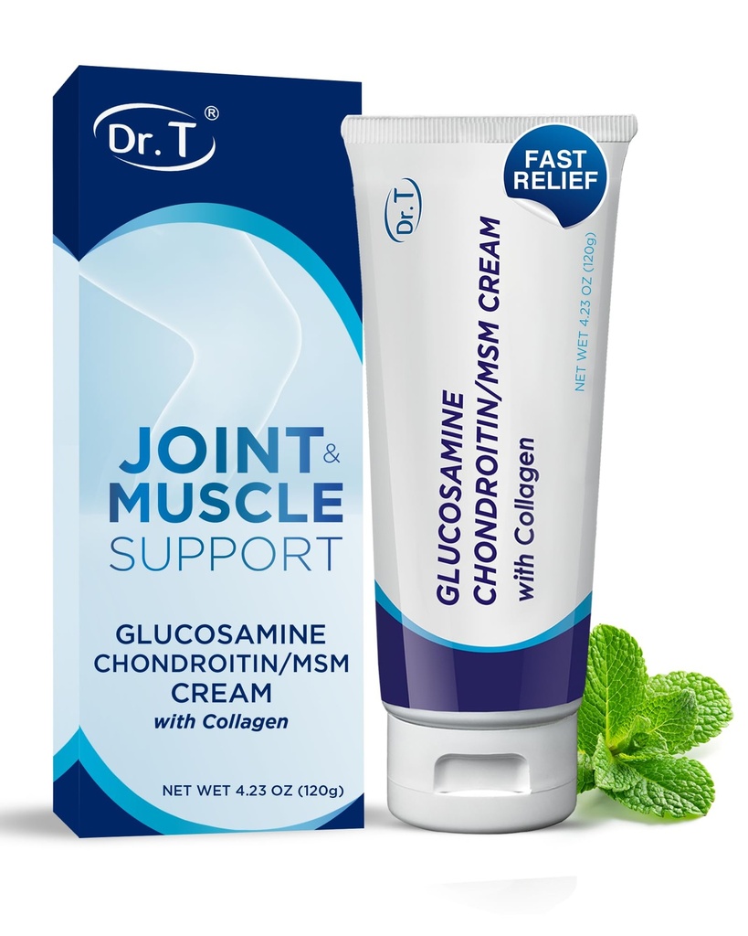 Dr. T Glucosamine Chondroitin Cream - Ortak ve Kas Discomfort için MSM ve Collagen ile Premium Formula - Ortak Kuvvet, Flexability & Muscle Mobility - 4.23 oz / 120g (1 Pack)