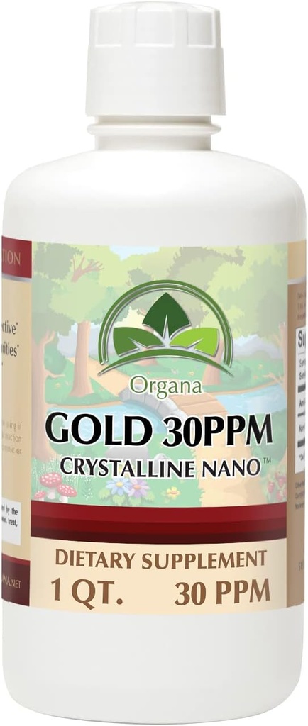 Organa Pure Crystalline συμπλήρωμα υγρού χρυσού - 30 PPM - κολλοειδή ορυκτά 32 ουγγιά