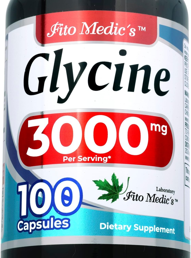 FITO MEDIC'S Glycine Supplement 3000 mg, High Abpole Formula, 100 Capsules