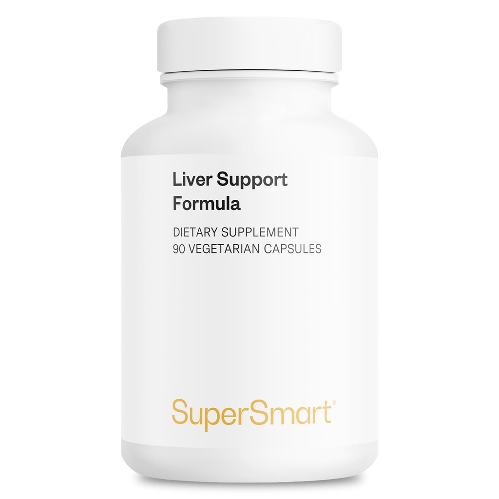 Supersmart - Liver Support Formula - with Extract of Milk Thistle Standardized to 80% Silymarin - Ginkgo Biloba & N-Acetyl-cysteine - Detox Supplement | Non-GMO & Gluten Free - 90 Vegetarian Capsules