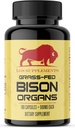 Grass Fed Bison Organ Supplement, Liver, Heart, Kidney, Freeze-Dried Bison, Non-GMO, 180 Capsules
