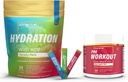 Sugar Free Hydration Toz Paketleri Çeşitli - 24 Stick Packs & PreWorkout Toz ACV | Heat, Egzersiz, Seyahat, Daily Hydration + Superfood Energy & All-Doğal Nitrik Membran ATM Plus Caffeine