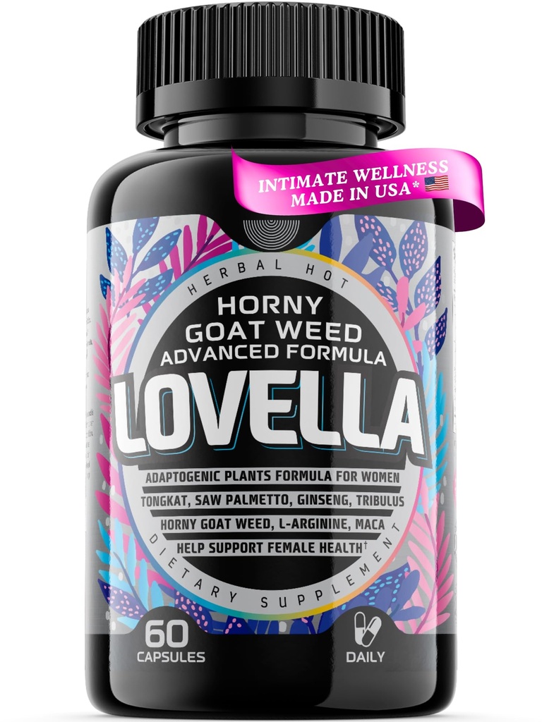 Hornygoatweed Women - Libido Branson for Women, Mood, Energy, Fast Acting Libido Supplement w. Maca Root, Kadın Libido ATM w. BTC, Tribulus, Hormon Denge Desteği, Gelişmiş Pills - 60ct USA