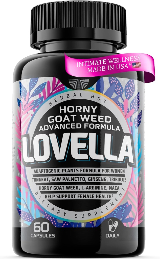 Hornygoatweed Women - Libido Branson for Women, Mood, Energy, Fast Acting Libido Supplement w. Maca Root, Kadın Libido ATM w. BTC, Tribulus, Hormon Denge Desteği, Gelişmiş Pills - 60ct USA