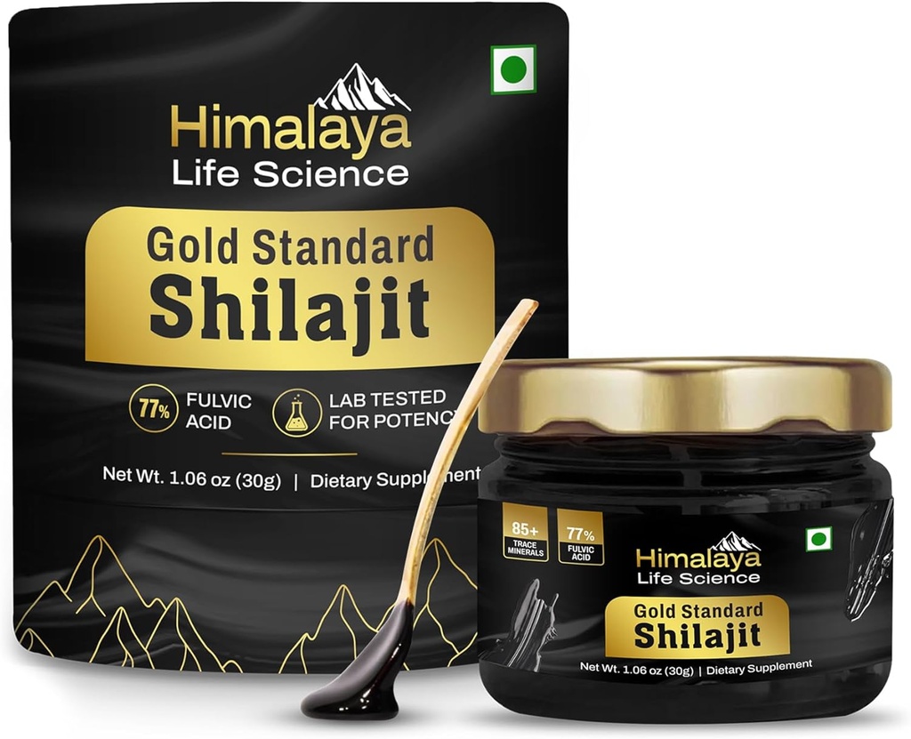 Pure Shilajitwear | Çoğu Potent Shilajit Hindistan, Gold Grade for Men & Women, 75 Energy Boost, 85+ Trace Minerals,% 77 Fulvic Acid, Lab Tested, 30g