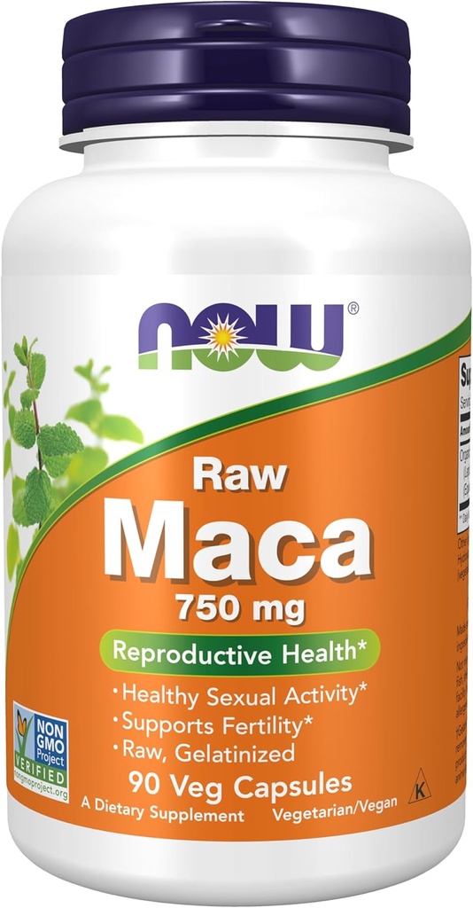 Şimdi Gıdalar Tamamlıyor, Maca (Lepidium meyenii) 750 mg Raw, Reproductive Health*, 90 Veg Capsules