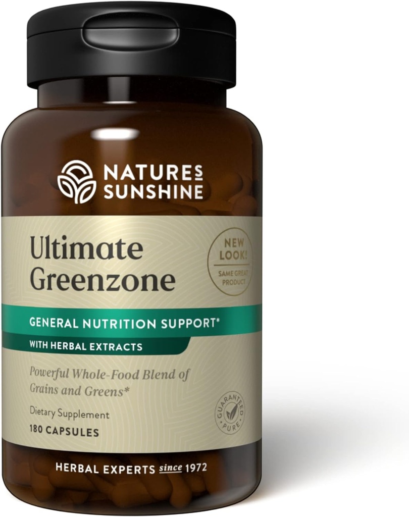 Nature's Sunshine Ultimate Greenzone, 180 Capsules | Supports Immunity, Helps maintain a Balanced PH Level, and is Full of Nutritionaljs, Herbs, Fruits