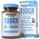 2000 mg TUDCA Bile Salts Supplement Kompleksi | Destekler Liver Detox & Cleanse, Gallbladder, Gut & Kidney Health | 4:1 Milk Butle + Probiyotikler Max Aborps | 90 Non-GMO V Capsules
