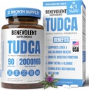 2000 mg TUDCA Bile Salts Supplement Kompleksi | Destekler Liver Detox & Cleanse, Gallbladder, Gut & Kidney Health | 4:1 Milk Butle + Probiyotikler Max Aborps | 90 Non-GMO V Capsules