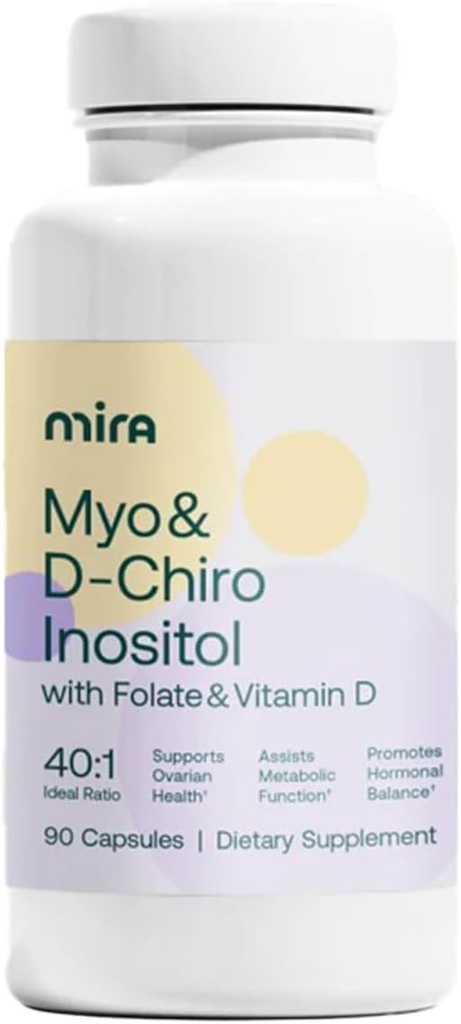 MIRA Pluto Tamam, Myo Inositol & D-Chiro Inositol 40:1 Oran, Hormonal Denge ve Destek Ovarian Health & Metabolism, 90 Capsules (30 hizmet) 1 Şişe
