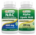 En İyi Doğal NAC 600 mg & Alfa Lipoic Asit 600 mg