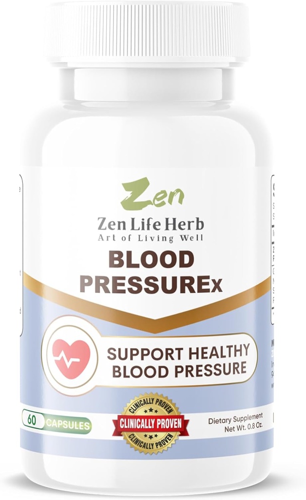 ZEN LIFE HERB Blood PressuREx - Kalp Sağlığı Kan basıncı Desteği Tamam-Dep Kan Baskısı ve Sağlıklı Geometri Doğal BTC Plus %100 Saf Plant-Based Supplement (60 Capsules)