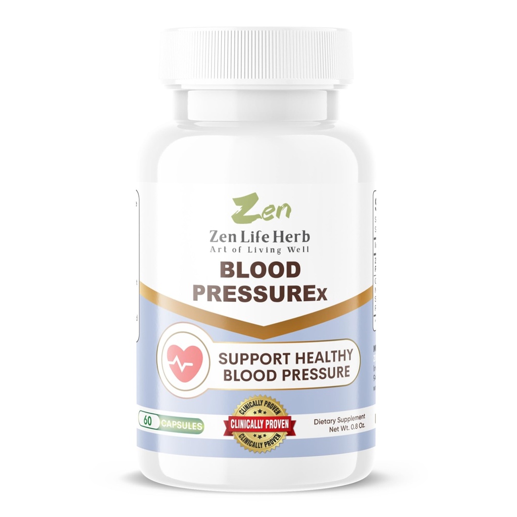 ZEN LIFE HERB Blood PressuREx - Kalp Sağlığı Kan basıncı Desteği Tamam-Dep Kan Baskısı ve Sağlıklı Geometri Doğal BTC Plus %100 Saf Plant-Based Supplement (60 Capsules)