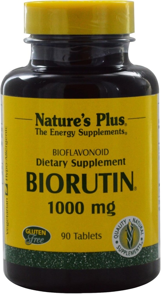 NaturesPlus Biorutin 1000 mg - 90 Tablet, 2 Paket - Bioflavonoyak ve rutin Kompleksi - Vascular Fonksiyonl & Circulation - Vegetarian, Gluten Free - 180 Toplam Hizmetler