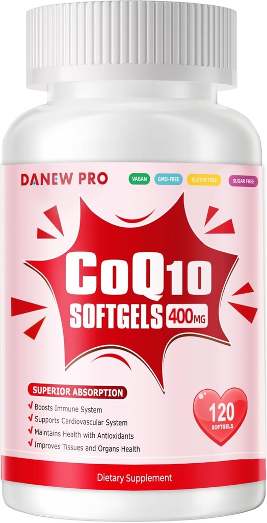 CoQ10-400mg-Softgels με PQQ, BioPerine & Omega-3, Coenzyme Q10 (Ubiquinone) συμπλήρωμα για την υψηλή απορρόφηση, ισχυρό-αντιοξειδωτικό, υποστήριξη καρδιά & ενέργεια-παραγωγή, 120 υπηρεσίες