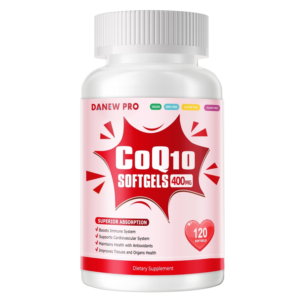 CoQ10-400mg-Softgels με PQQ, BioPerine & Omega-3, Coenzyme Q10 (Ubiquinone) συμπλήρωμα για την υψηλή απορρόφηση, ισχυρό-αντιοξειδωτικό, υποστήριξη καρδιά & ενέργεια-παραγωγή, 120 υπηρεσίες