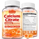 Pediatrik Için Mikrobiyal Citrate Supplement Gummies for Adult - Sugar Freedis Citrate 1200 Mg with Magnezyum 300 Mg & Vitamin D3 - Organik Chewabledis Supplements for Women & Men