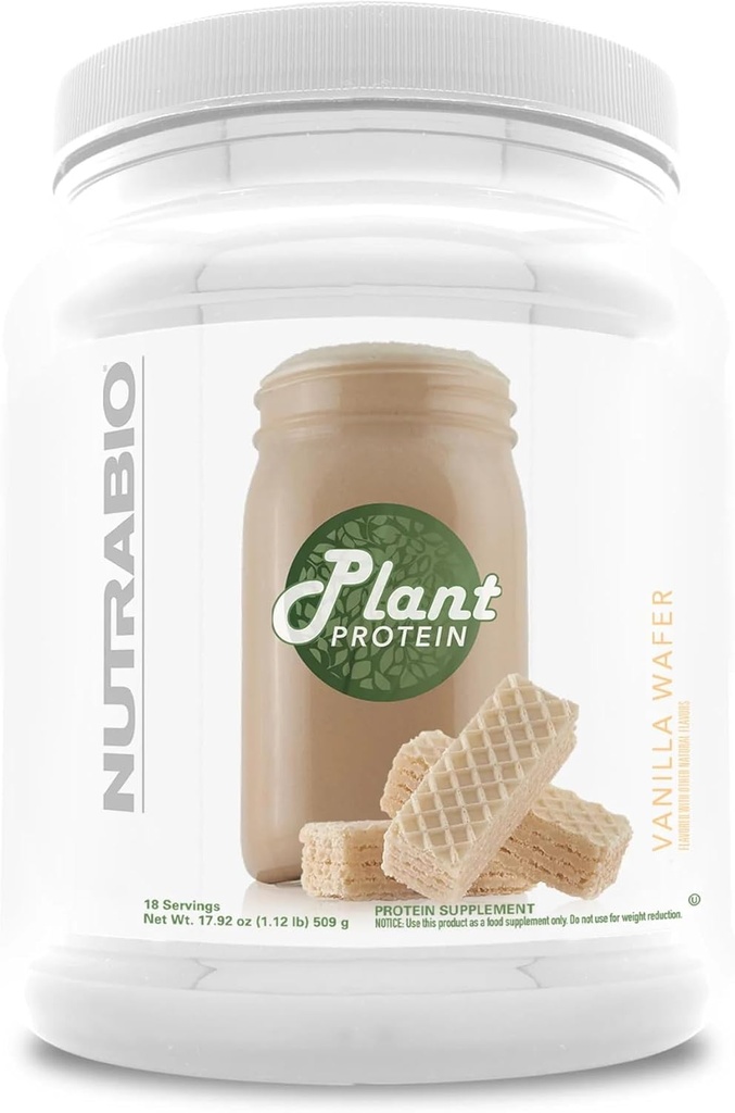 NutraBio Plant proteini - Toplam Asit Profili - Scoop başına 20G - Gluten ve Süt Free, Zero Fillers, Doğal olarak Tatlılanmış, Non-GMO, ABD Protein Tozu (Vanilla Wafer) Yaptı