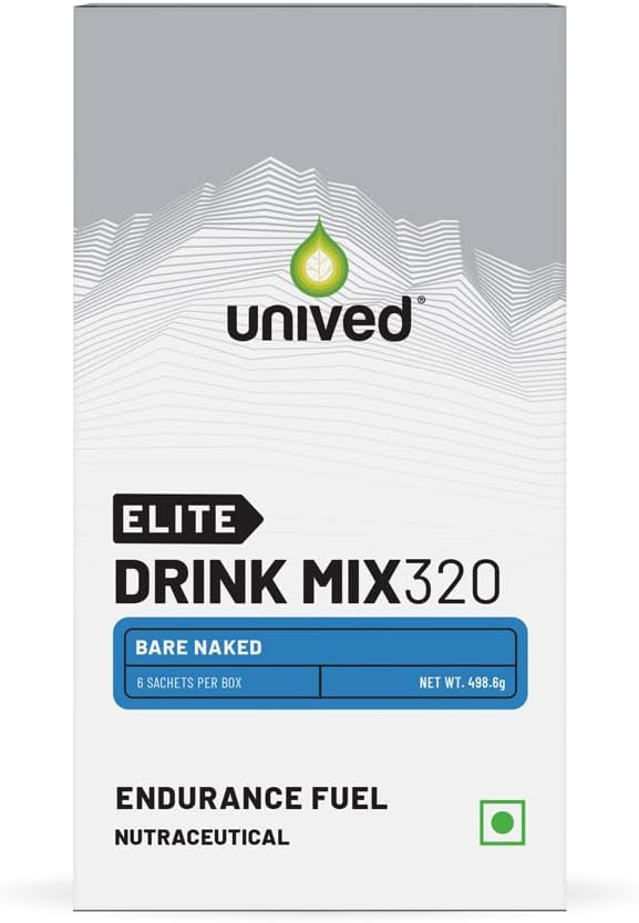 Unived Elite Drink Mix 320 | High Calorie Energy Drink | 2:1 Oran & 80g Carbohidrats with 1705mg Essential Electrolytes | Endurance Athletes Sports Drink, Bare Çıplak, 6 Pack