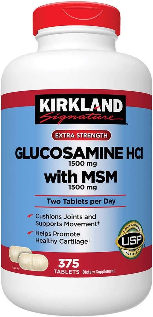 Kirkland Signature Glucosamine with MSM, 375 Tablet (3 Pack)