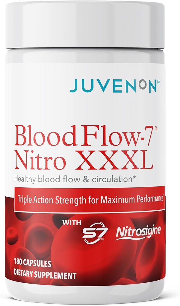 Juvenon BloodFlow-7 Nitrik Oksit Nitrosigine ile Tamamlandı - En Az Apsiyon için Geliştirilmiş Formula - Circulation Alert, Blood Pressure, Cholesterol Support (180)
