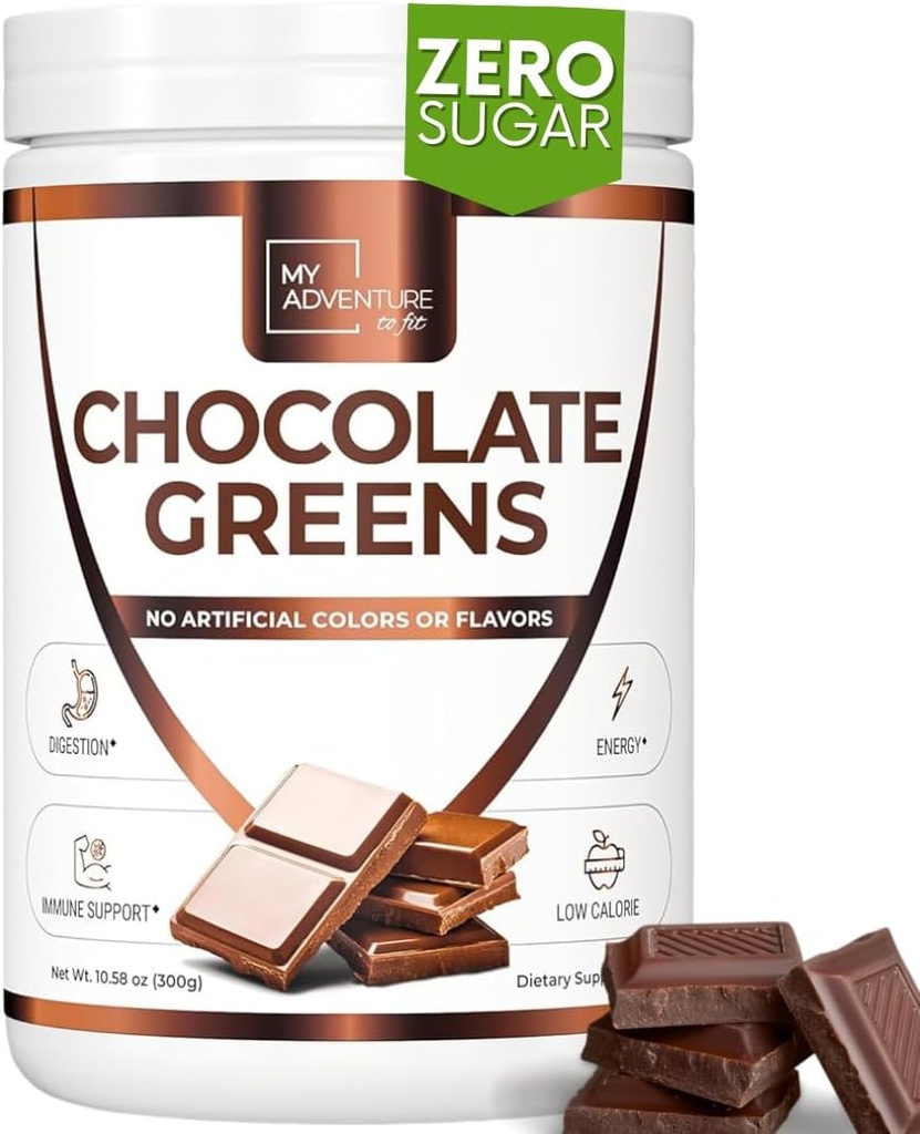 Green Superfood Powder for Digestion & Gut Health - Keto Friendly Superfood Greens Blend Powder for Immune Support - Powdered Greens Supplement for Immune Boost - Σοκολάτα, 180 Σερβιέτες
