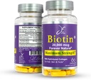JE Natural Biotin Hair Skin ve Nails Vitaminleri, C vitamini, Biotin ve Collagen Supplements Saç Daha Hızlı ve Daha Uzun, Tüm Çağlar için, 60 Capsules Biotin 20000