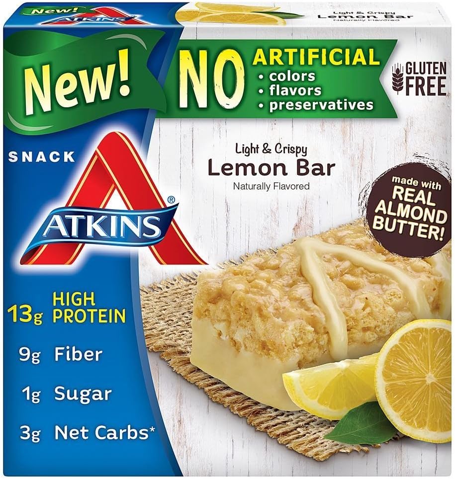 Atkins Snack Light Crispy Lemon Bar, 5 Little Bars (Συσκευασία του 2)