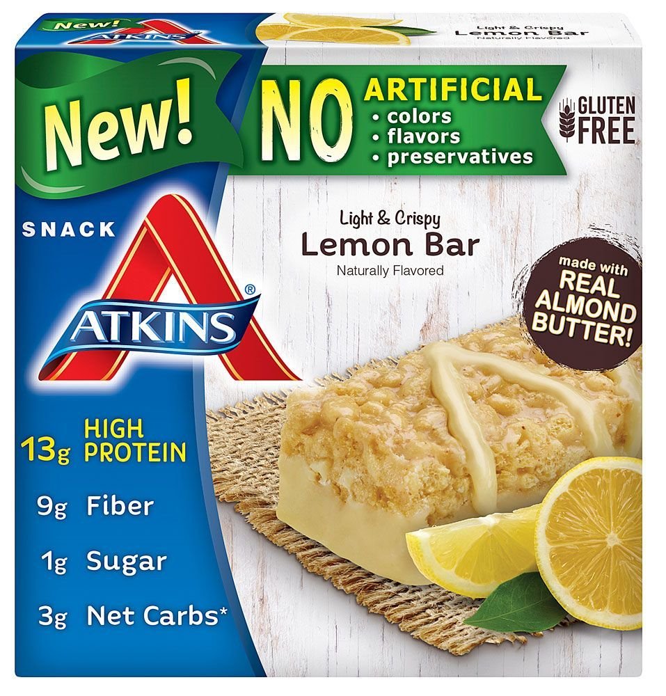 Atkins Snack Light Crispy Lemon Bar, 5 Little Bars (Συσκευασία του 2)