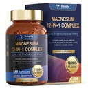 Totaria Magnezyum 700 mg 12, Glycinate Citrate Malate Oksit Taurate Aspartate Orotate Magnezyum Relaxation,Mucles,Heart Support, Vegan 120 Capsules