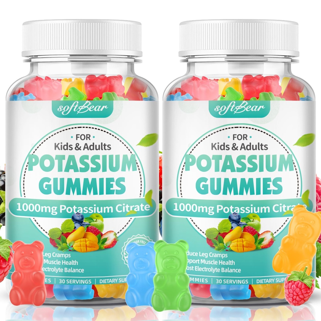 softbear P properties Citrate Gummies, High Potency P properties Citrate 1000 mg Supports Leg Cramps & Muscle Health P properties Gummies for Yetişkinler & Kids Karma Meyve Flavor 120 Count
