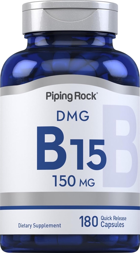 Piping Rock DMG Supplement B15 | 150 mg | 180 Capsules | Ditilglycine HCl | Non-GMO, Gluten Free