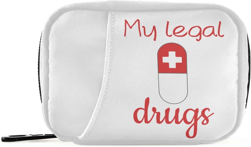 Pill Organizer Pill Box 7 Day Pill Case Bag Travel Pill Organizer Bag with Zipper Portable Weekly Case Compact Size for Vitamin Supplement Holder