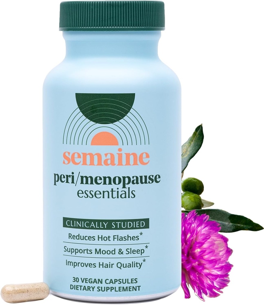 Semaine Peri/Menopause Essentials, 30 Ct. - Fuller Saç, Daha Sıcak Flashes, Hormon Dengesi, Daha İyi Uyku ve Daha Fazla - Klinik Olmayan Formulasiz, Non-Hormonal Formula