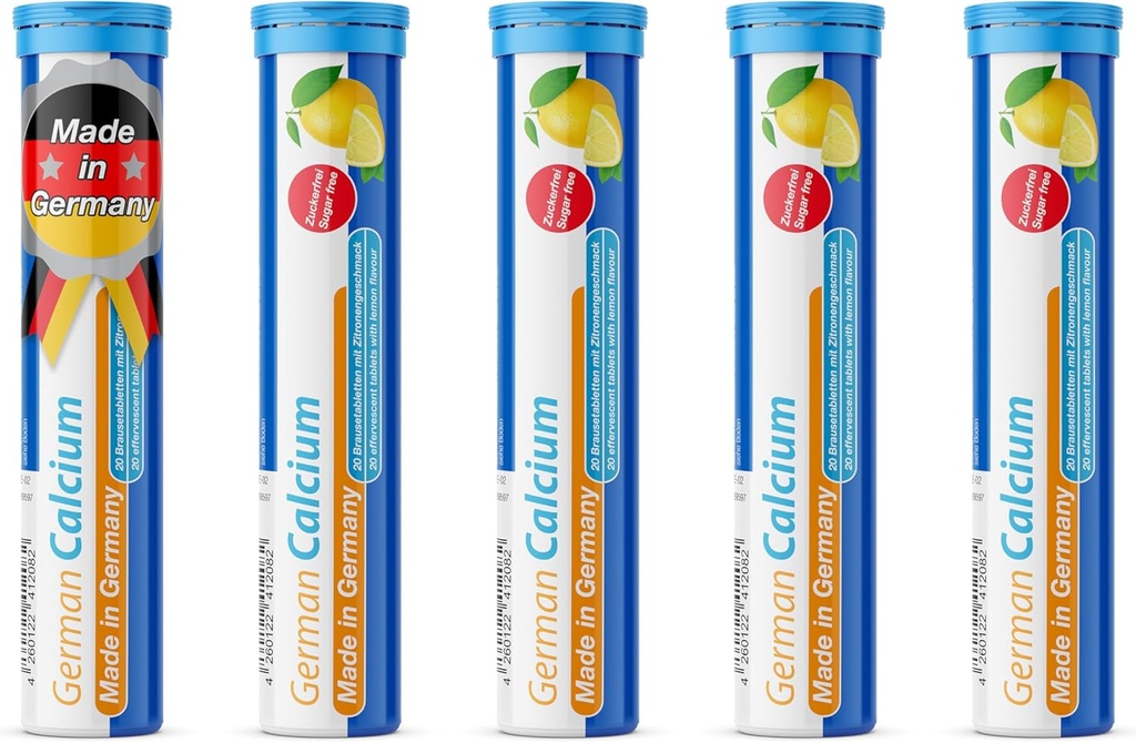 T&D Almanuba 500 mg - 100 Vegan İçecek Effervescent Tabletler - Lemon Lime Flavor - Almanya'da Made in Germany