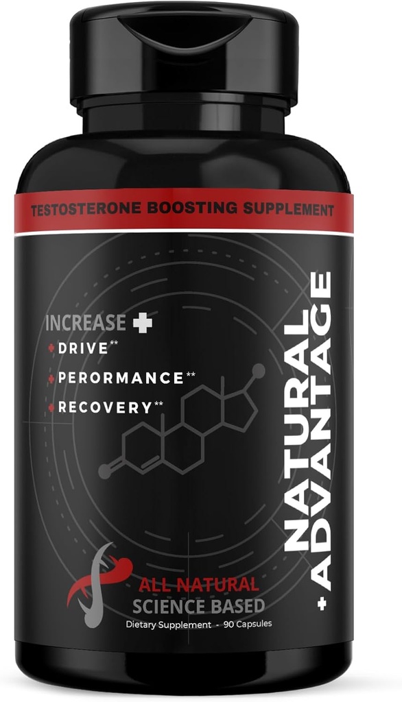 Φυσικό Πλεονέκτημα - All Natural Testosterone Booster, Tongkat Ali, Fadogia Agrestis, Shilajit, Saw Palmetto, Fenugreek, Maca, Boron Citrate, 1 Pack - (30 Services) 90ct