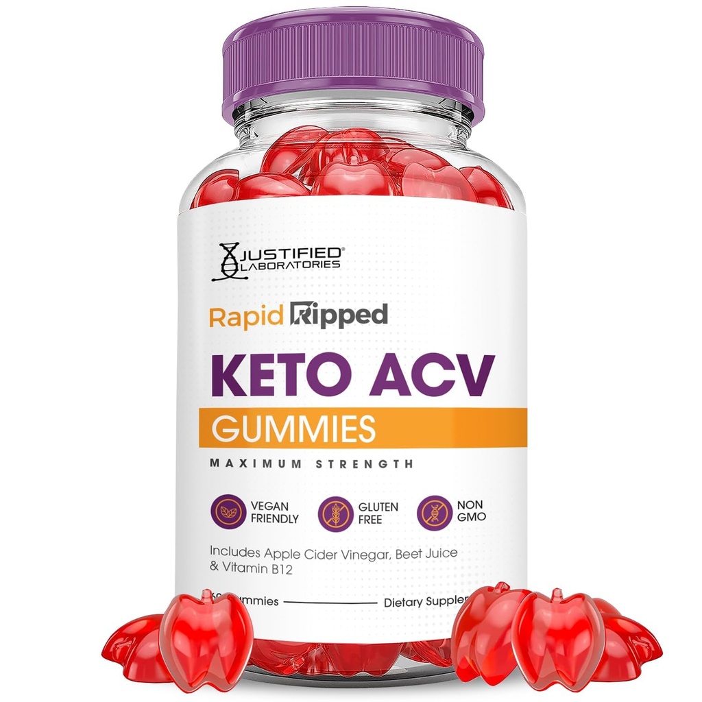Sadece genişletilmiş Laboratuvarlar Hızlı Ripped Keto ACV Gummies Gelişmiş Formula 1000MG Hızlıca Vinegar Apple Gummies Apple Cider Vinegar Formülted with Pomegranate Beet Juice B12 Vegan Non GMO 60 Gummys