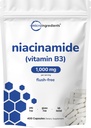 B3 Niacinamid 500 mg Per Capsule, 400 Capsules | 1.000 mg Flush Free Niacin Per Servis, Essential B Vitamin Tamam | Skin Care Health & Energy Support | Non-GMO, Gluten Free