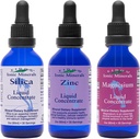 Eidon Ionic Minerals Liquid Silica, çinko, ve Magnezyum Drops Çeşitli Paket - Silica, çinko ve & Magnezyum Supplements, All- Natural Trace Minerals, No Preservatives or Wordss - 2 oz, 3 paket