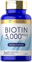 Carlyle Biotin 5000mcg | 360 Vejetaryen Tabletler | Beauty Formula Supplement | Non-GMO, Gluten Free