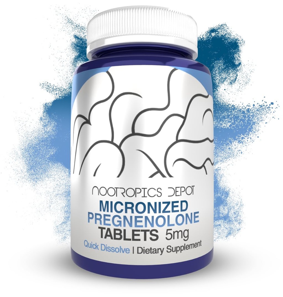 Nootropics Depot Pregnenolone Quick Dissolve Tabletler | 5 mg | Micronized | Mood, Cognition, & Hormon Support | 120