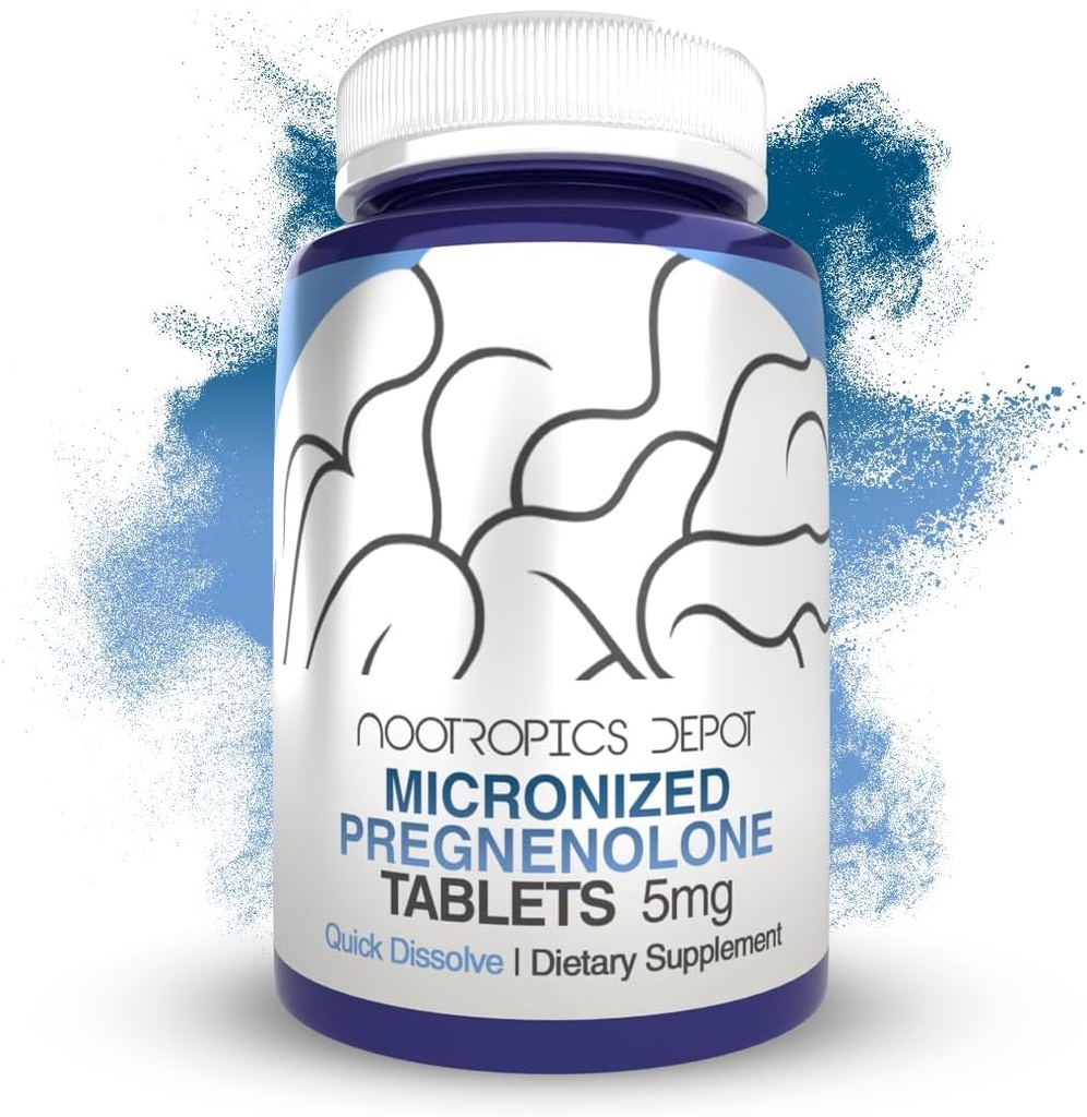 Nootropics Depot Pregnenolone Quick Dissolve Tabletler | 5 mg | Micronized | Mood, Cognition, & Hormon Support | 120