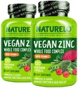 NATLO Vegan çinko Immune Support Capsules - Tüm Gıda Kompleksi Sağlıklı Cilt, Saç ve Nails - 120 Capsules (Pack of 2)