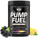 PMD Sports Pump Yakıt Ultra Caffeine Free - Premium Pre Workout Toz & Muscle Pump, Greater Focus, Endurance & Recovery, Premium Kreine, Arginine & Beta Alanine - BlackBerry Lemonade (30 hizmet)