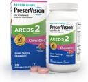 PreserVision AREDS 2 Eye Vitamins, #1 Eye Doctor Recommended Brand, Chewable Lutein and Zeaxanthin Supplement with Vitamin C, Vitamin E,Zinc, and Copper, Mixed Berry, 70 Tablets