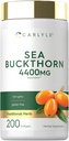Carlyle Sea Buckthorn Oil Capsules | 200 Softgels | Non-GMO, Gluten Free | Sea Buckthorn Berry Oil Supplement