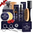 Lionmane Beard Care Christmas Gifts Kit για τους άνδρες, Beard Mustache Grooming Kit-Beard Balm, Beard Wash, Beard Oil, Brush, Ψαλίδι, Γενέθλια δώρα Ευχαριστιών για τον σύζυγο / φίλο / μπαμπά / Him
