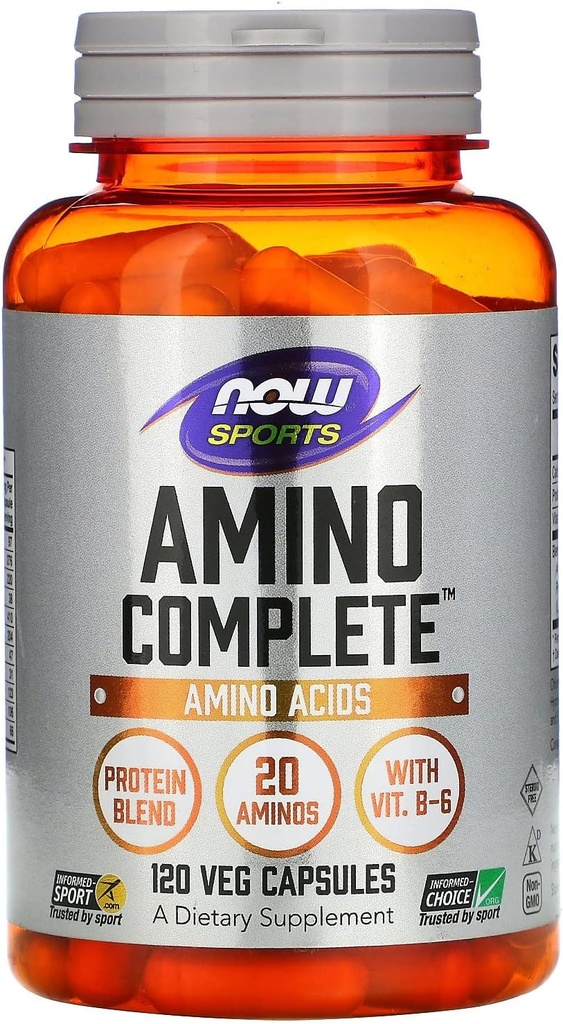 NOW Foods Sports, Amino Complete, Αμινοξέα, 120 κάψουλες Veg