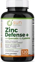 Çinko Savunma + Quercetin, Bromelain, L-Cysteine, EGCG (Green Tea Extract), C, D3 & K2, 2Month Supply, 120 VCaps, Non-GMO, Gluten Free