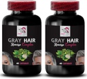 Eva Palmettoges - Gray Saç Ters - PABA, Doğal Saç Kompleksi, Nettle Root, Saç Rejuvenation, Youthful Hair, Hair Pigmentation, Color Enhancing, Revive Natural Color 2 Bot 120Caps